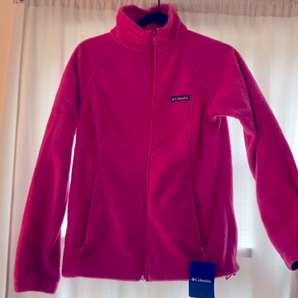 NWT Columbia super cute &warm pink fleece full zip coat size Sm